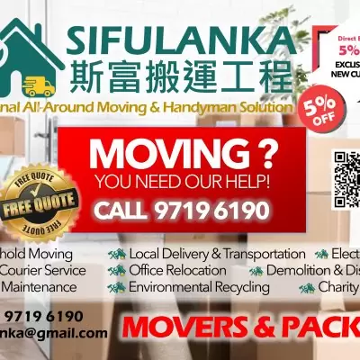 HK$ 300.00 Sifulanka movers & handyman(call 97196190) central and western